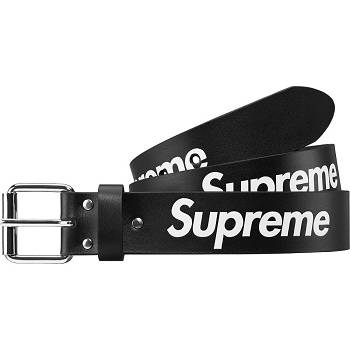 Black Supreme Repeat Leather Belt Belts | Supreme 469GL